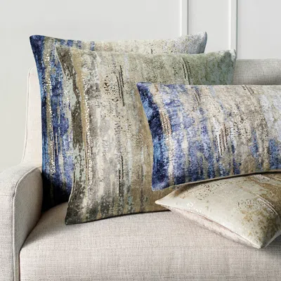 Frontgate Evie Velvet Decorative Pillow Cover In Blue