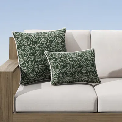 Frontgate Fernanda Ikat Indoor/outdoor Pillow In Green