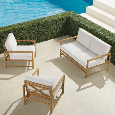 Frontgate Ferrara 3-pc. Loveseat Set In Natural Teak