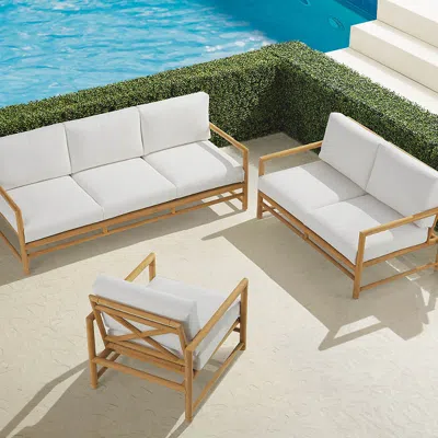 Frontgate Ferrara 3-pc. Sofa Set In Natural Teak