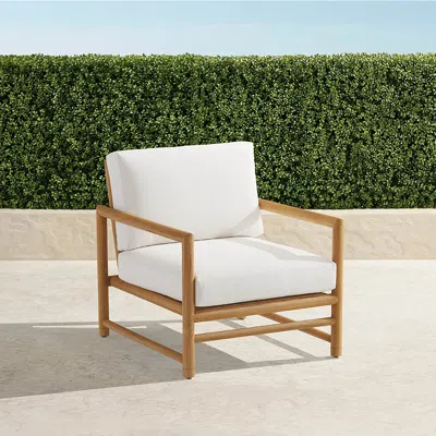 Frontgate Ferrara Lounge Chair With Cushions In Natural Teak