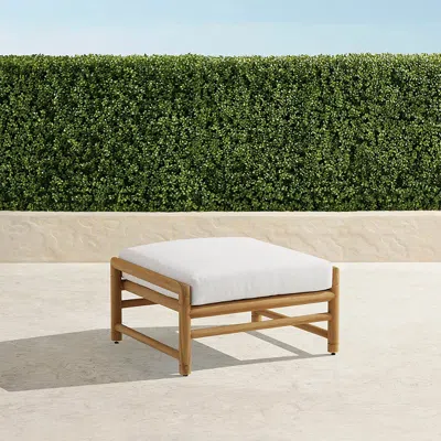 Frontgate Ferrara Ottoman With Cushion In Natural Teak