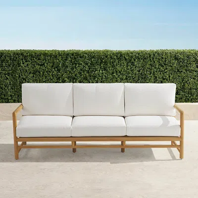 Frontgate Ferrara Sofa With Cushions In Natural Teak