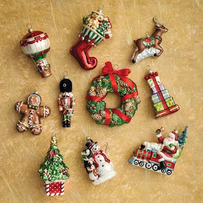 Frontgate Festive Christmas Iconic Ornaments, Set Of Ten
