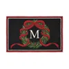 Frontgate Festive Wreath Monogrammed Door Mat