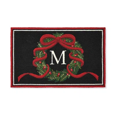 Frontgate Festive Wreath Monogrammed Door Mat