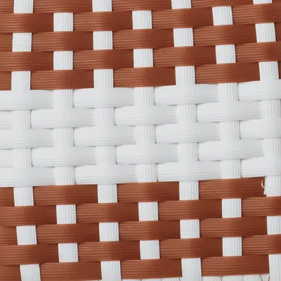 Frontgate Flat Wicker Terracotta & White Stripe