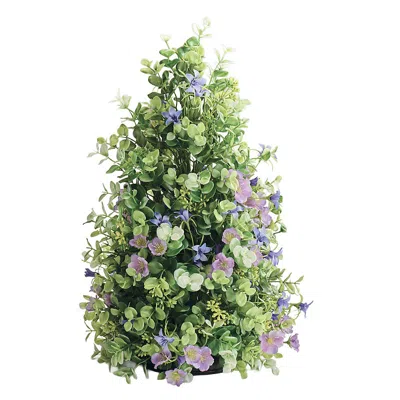 Frontgate Floral Boxwood Cone In Green