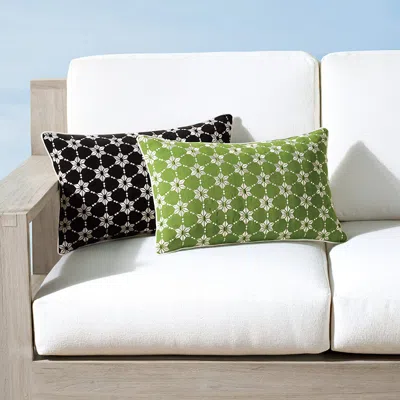 Frontgate Frank Lloyd Wright Floral Indoor/outdoor Pillow In Green