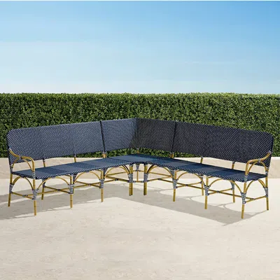 Frontgate French Bistro Modular Bench In Blue