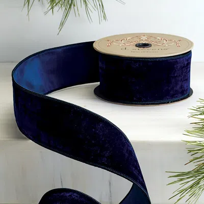Frontgate French Velvet Taffeta Back Ribbon In Blue