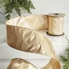 Frontgate Gilded Dupioni Ribbon In Silver