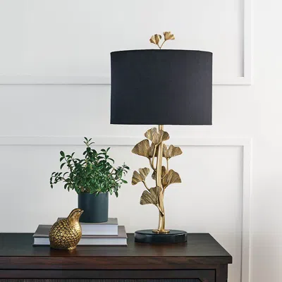 Frontgate Gingko Leaf Table Lamp In Gold