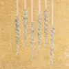 Frontgate Set Of 6 Glittered Crystal Icicles