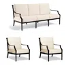 Frontgate Grayson 3-pc. Sofa Set With Two Lounge Chairs In Black Aluminum