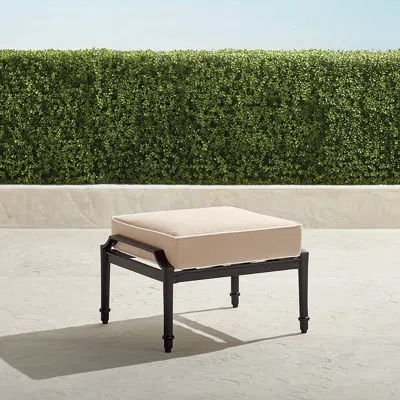 Frontgate Grayson Ottoman With Cushion In Black Finish