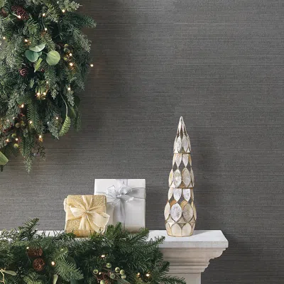 Frontgate Grey Capiz Decorative Tree