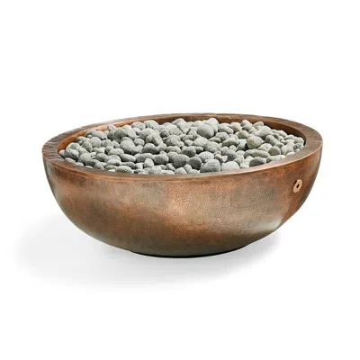 Frontgate Hammered Copper Fire Pit Stainless Steel Cover In Gray