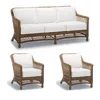 Frontgate Hampton 3-pc. Sofa Set With Two Lounge Chairs In Driftwood Wicker