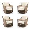 Frontgate Hampton 4-pc. Swivel Lounge Chair In Driftwood Wicker