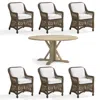 Frontgate Hampton 7-pc. Round Dining Set In Driftwood Wicker