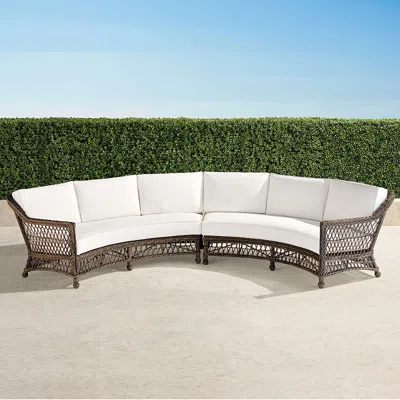 Frontgate Hampton Curved Sofa In Driftwood Finish In White