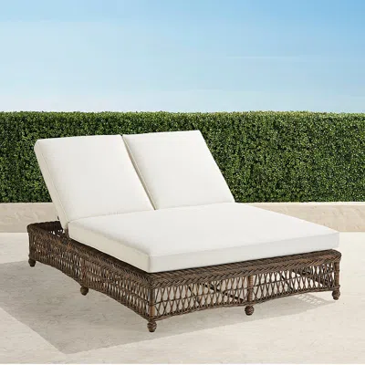 Frontgate Hampton Double Chaise In Driftwood Finish In White