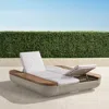 Frontgate Hanalei Double Chaise Lounge With Cushions In Dove Wicker