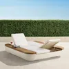 Frontgate Hanalei Double Chaise Lounge With Cushions In Ivory Wicker