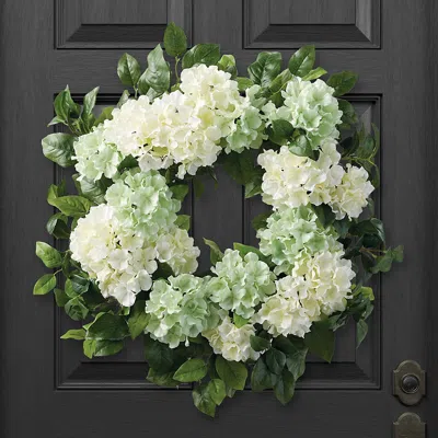 Frontgate Haven Hydrangea Wreath In Green