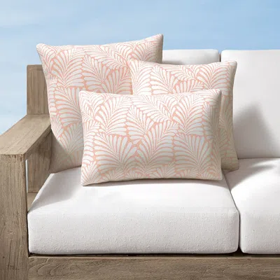 Frontgate Hilo Leaf Indoor/outdoor Pillow In White