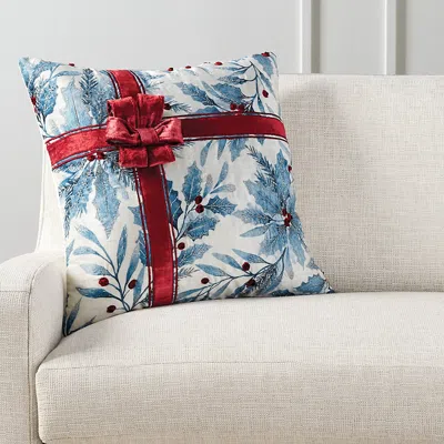 Frontgate Holly Garden Pillow Cover In Blue