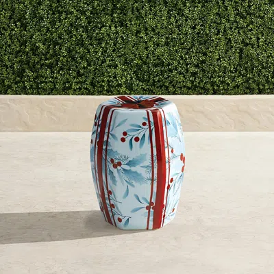 Frontgate Holly Handpainted Accent Stool