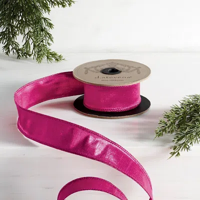 Frontgate Hot Pink Metallic Dupioni Ribbon