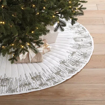 Frontgate Icy Embellished Tree Skirt In White