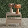 FRONTGATE IRA OUTDOOR SOLAR LED TEAK TABLE LAMP