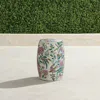 Frontgate Isabelle Bird & Branch Accent Stool In Capri