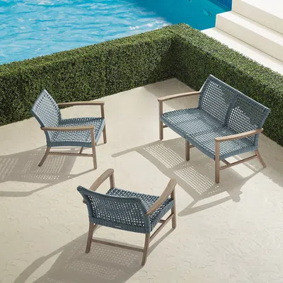 Frontgate Isola 3-pc. Loveseat Set In Harbor Blue Finish