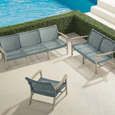 Frontgate Isola 3-pc. Sofa Set In Harbor Blue Finish