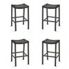 Frontgate Isola 4-pc. Backless Bar Stool In Black Aluminum & Black Walnut Wicker