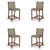 Frontgate Isola 4-pc. Counter Stool In Natural Teak & Driftwood Wicker