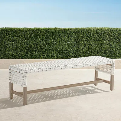 Frontgate Isola Dining Bench In Weathered In White