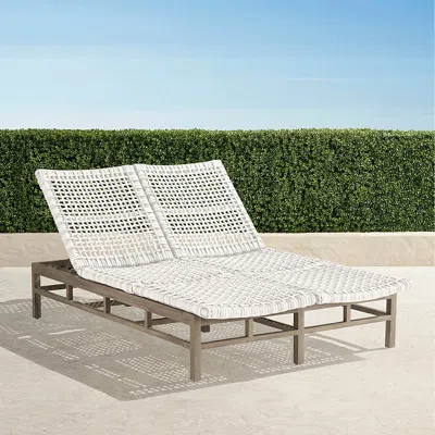 Frontgate Isola Double Chaise In Weathered Finish In White
