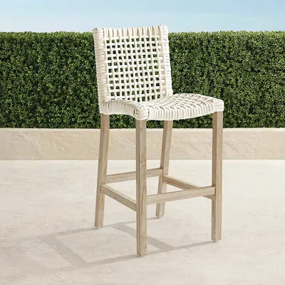 Frontgate Isola Teak Bar Stool In Weathered Finish