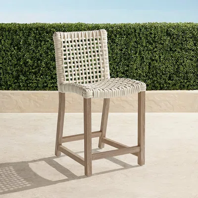 Frontgate Isola Teak Counter Stool In Weathered Finish