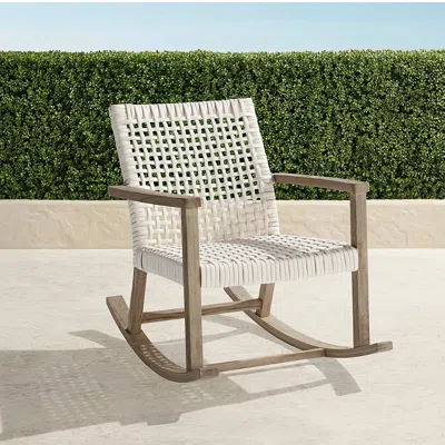 Frontgate Isola Teak Rocking Chair In Weathered Finish