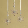 Frontgate Jewelry Snowflake Ornaments, Set Of Three In Gold