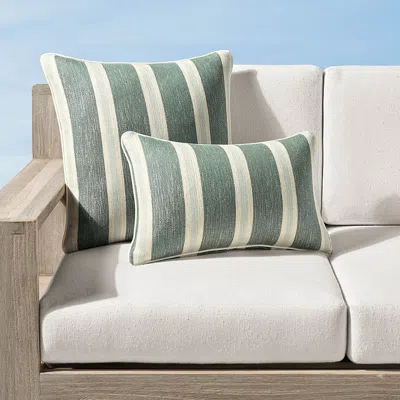 Frontgate Landon Stripe Indoor/outdoor Pillow In Leaf