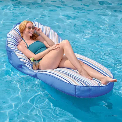 Frontgate Lazy Day Convertible Chaise In Laguna Stripe