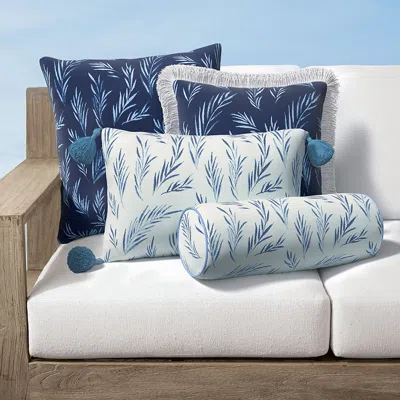 Frontgate Leaf Breeze Indoor/outdoor Pillow In Blue